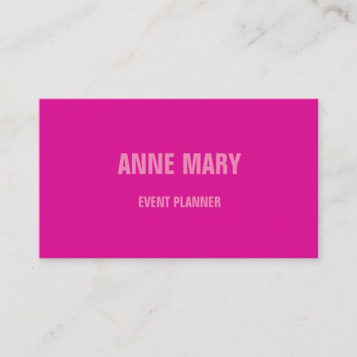 Pink Modern Bold Bright Colorful Simple Girly Cool Business Card