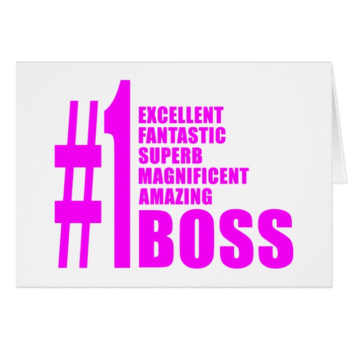 Pink Modern Bosses  Number One Boss Cards