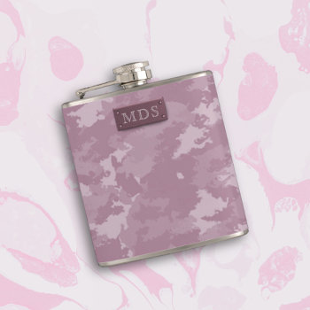 Pink Modern Camo Camouflage Monogrammed Flask by mothersdaisy at Zazzle