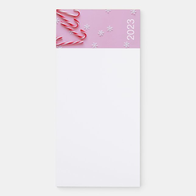  pink modern christmas fridge magnetic notepad (Front)