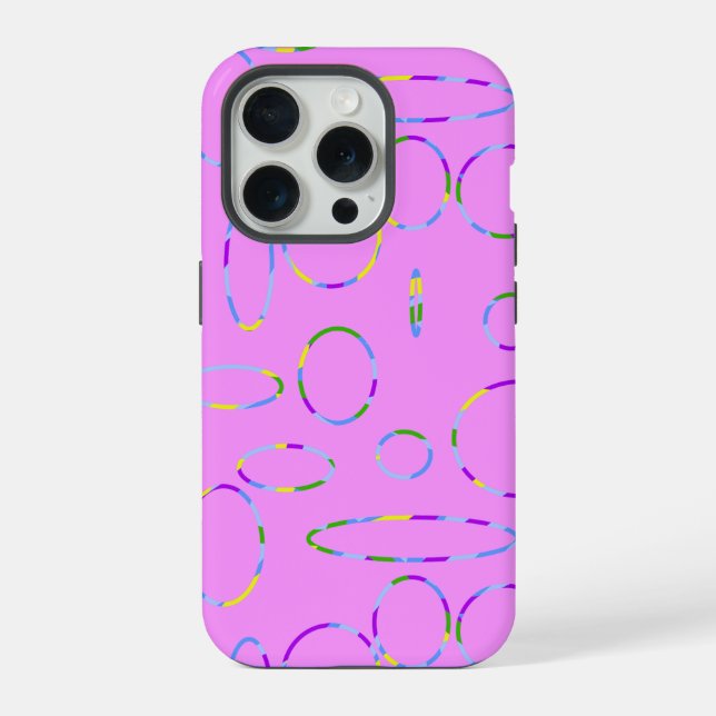 Pink Modern Circles Loops  Iphone Case (Back)