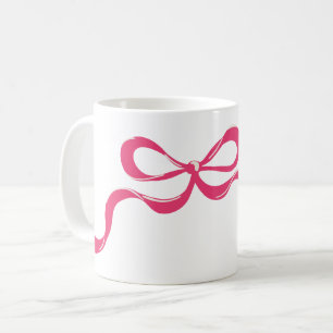 Pink Modern Classic Bows Holiday Coffee Mug