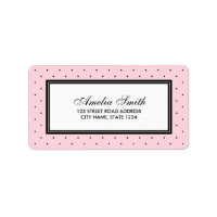 Pink Modern Classic Polka Dot Address Label