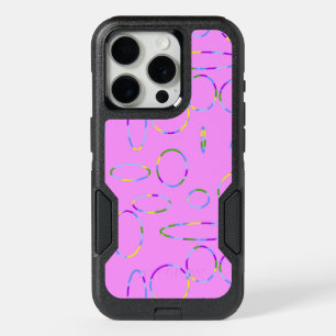 Pink Modern Cool Circles Loops Fruity Splash  iPhone 15 Pro Case
