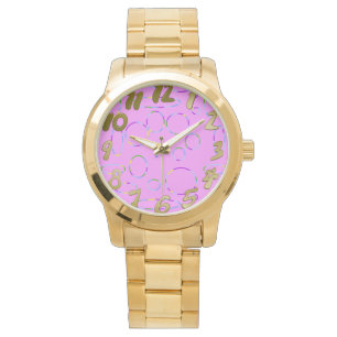 Pink Modern Cool Circles Loops Fruity Splash Watch