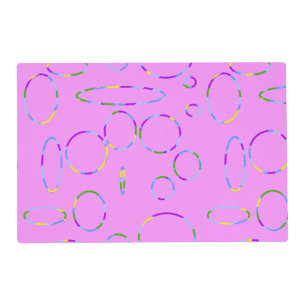 Pink Modern Cool Circles Loops  Placemat