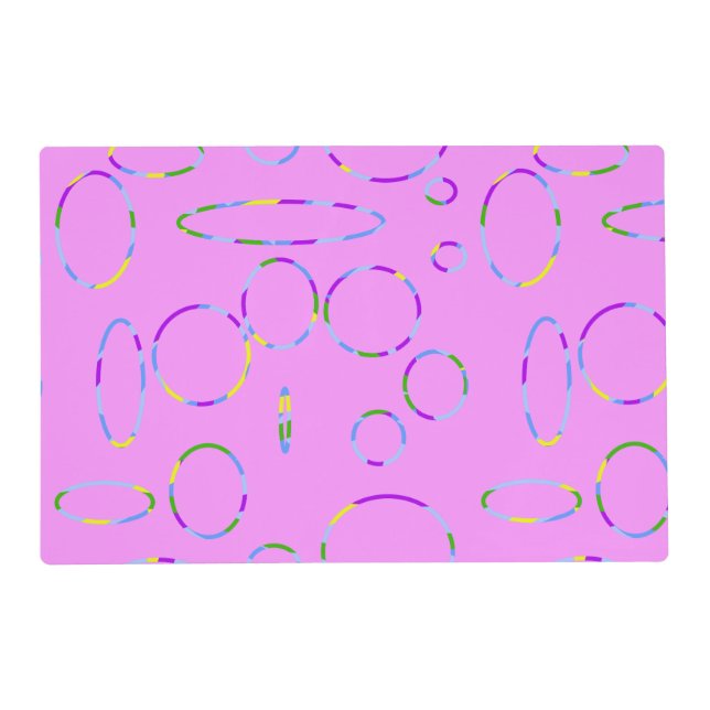 Pink Modern Cool Circles Loops  Placemat (Front)