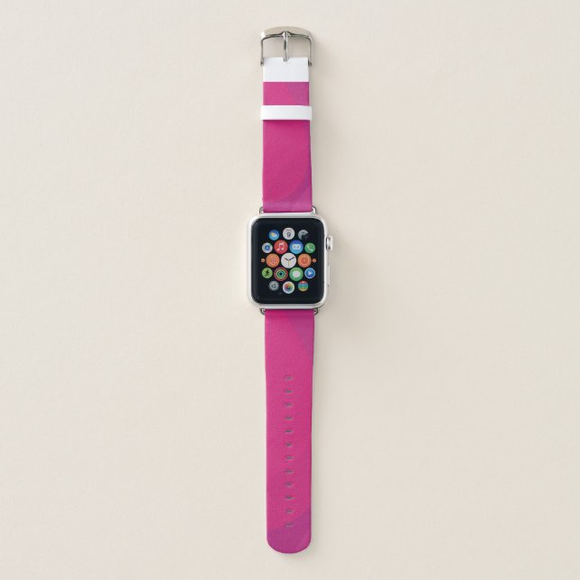 Pink, modern, cool, trendy urban wavy illustration apple watch band (Front)