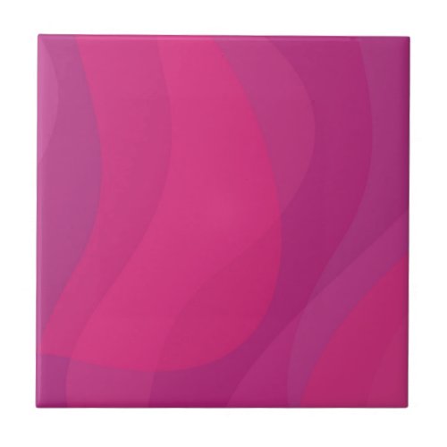 Pink modern cool trendy urban wavy illustration ceramic tile