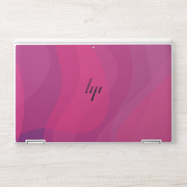 Pink, modern, cool, trendy urban wavy illustration HP laptop skin (Front)