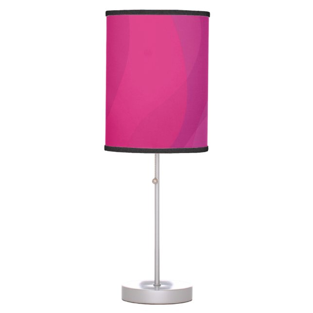 Pink, modern, cool, trendy urban wavy illustration table lamp (Front)