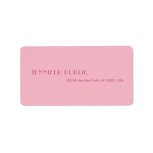 Pink Modern Creative Minimalist Template Address Label