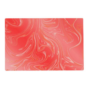 pink,modern curved pattern with different fractal  placemat
