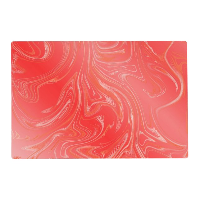 pink,modern curved pattern with different fractal  placemat (Front)