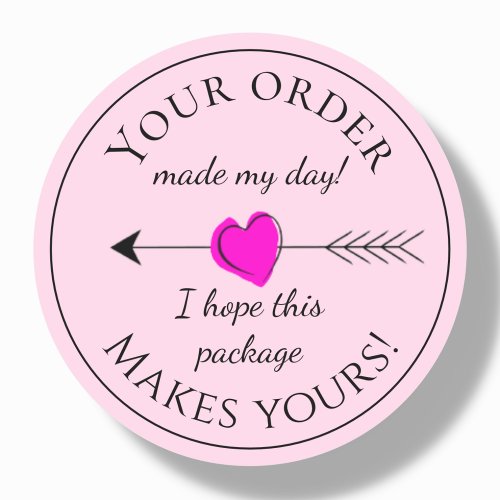 Pink Modern Customer Order Thank you Labels