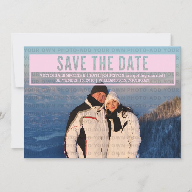 Pink Modern Cut Out Save the Date Invite (Front)
