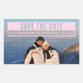 Pink Modern Cut Out Save the Date Stickers