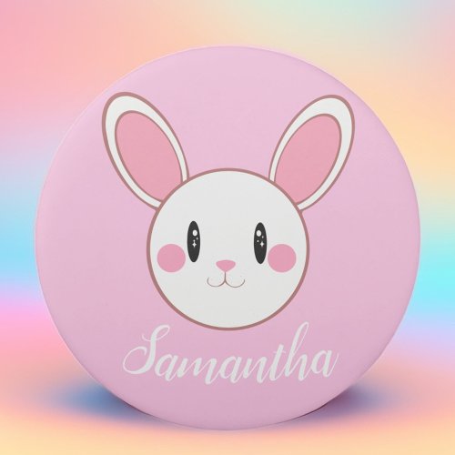 Pink Modern Cute Fluffy Bunny Rabbit Eraser
