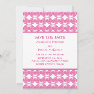 Pink Modern Deco Save the Date Invite