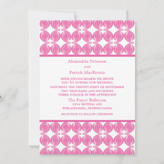 Pink Modern Deco Wedding Invite