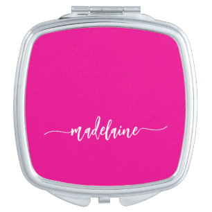 Pink Modern Elegant Personal Compact Mirror