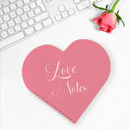 Pink Modern Elegant Script Personalized Love Notes Notebook