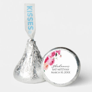 Pink Modern Floral Bat Mitzvah Hershey®'s Kisses®