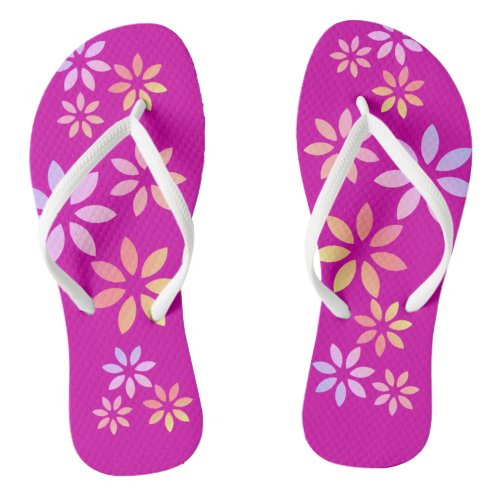 Pink Modern Floral Pattern Beach Footwear Flip Flops