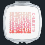 Pink modern girly retro 60's simple bridesmaid compact mirror<br><div class="desc">Pink and red girly retro simple 60's cool vibes bachelorette weekend bridesmaid party favour</div>