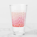 Pink modern girly retro 60's simple bridesmaid glass<br><div class="desc">Pink and red girly retro simple 60's cool vibes bachelorette weekend bridesmaid party favour can cooler.</div>