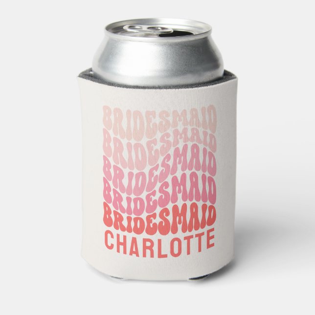 Pink modern girly retro 60's simple vibes can cooler (Can Back)