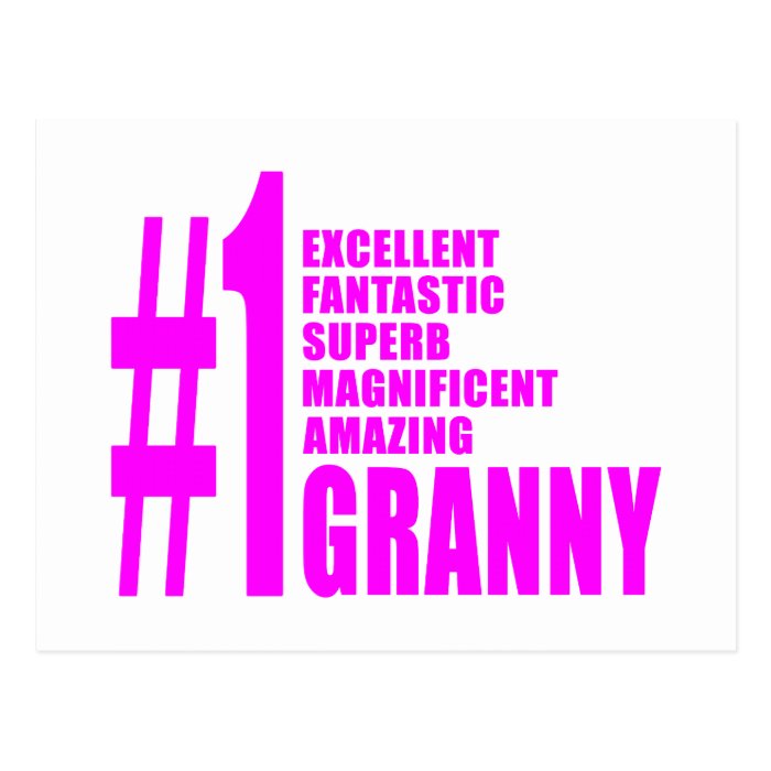 Pink Modern Grannies  Number One Granny Post Cards