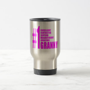 Pink Modern Grannies : Number One Granny Travel Mug