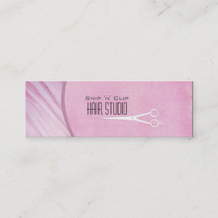 Pink Modern Hair Stylist Salon Scissors Mini Business Card