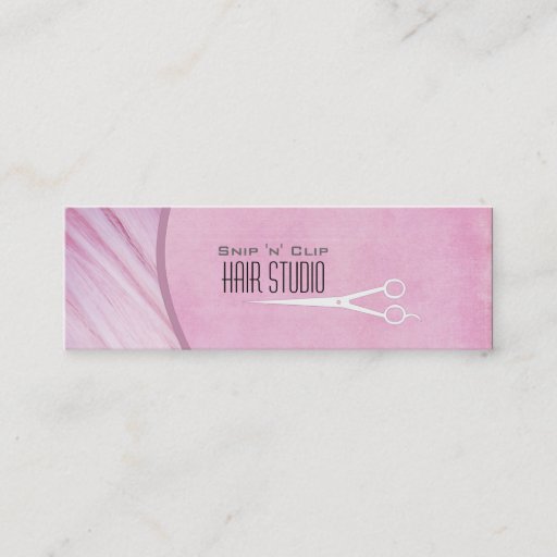 Customizable Pink Modern Stylist Salon Skinny Business Card