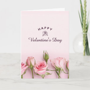 Pink Modern Happy Valentine's Day Card