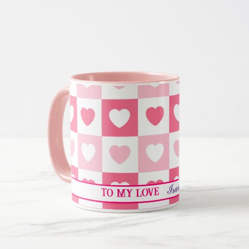 Pink Modern Heart Love Collection Mug