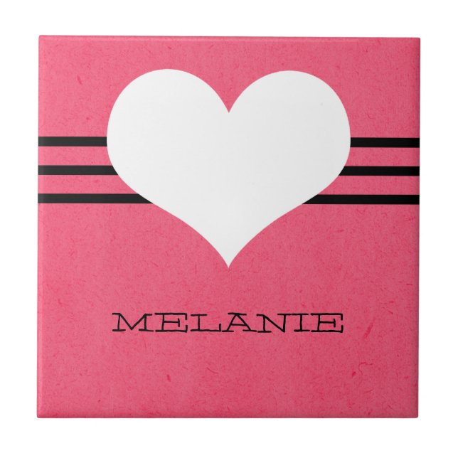 Pink Modern Heart Tile (Front)