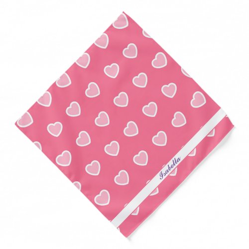 Pink Modern Heart Valentines Day Collection Bandana
