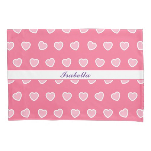 Pink Modern Heart Valentines Day Collection Pillow Case