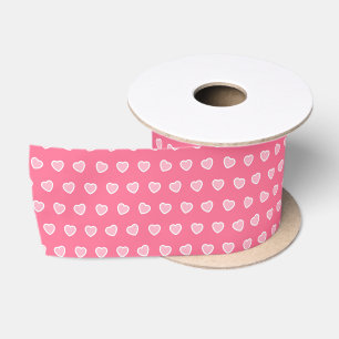 Pink Modern Heart Valentines Day Collection Satin Ribbon