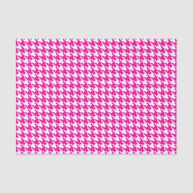 Pink Modern Houndstooth at Emporiomoffa Tissue Paper (Front)