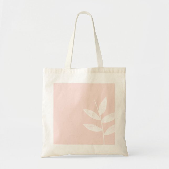 Pink Modern Leaves Canvas Bag (Front)