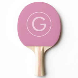 Pink Modern Minimal Monogram Girly Personalized Ping Pong Paddle