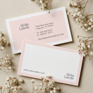 Pink Modern Minimal Typographic Girly Design Business Card