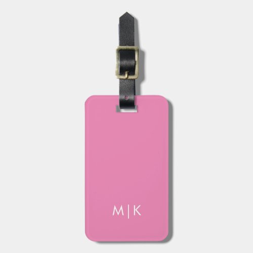 Pink  Modern Monogram Luggage Tag