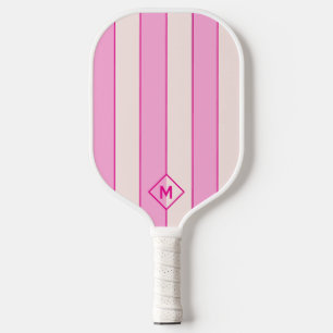 Pink Modern Monogram Pickleball Carbon Fiber Pickleball Paddle