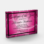Pink Modern Personalized Acrylic Award Plaque