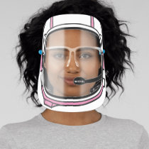 Pink Modern Personalized Space Astronaut Helmet Face Shield