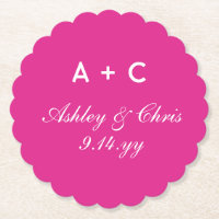 Pink Modern Personalized Wedding Reception Favor